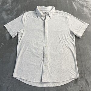 The Normal Brand Shirt Mens L Gray Puremeso Short Sleeve Button Up Stretch Soft